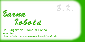 barna kobold business card